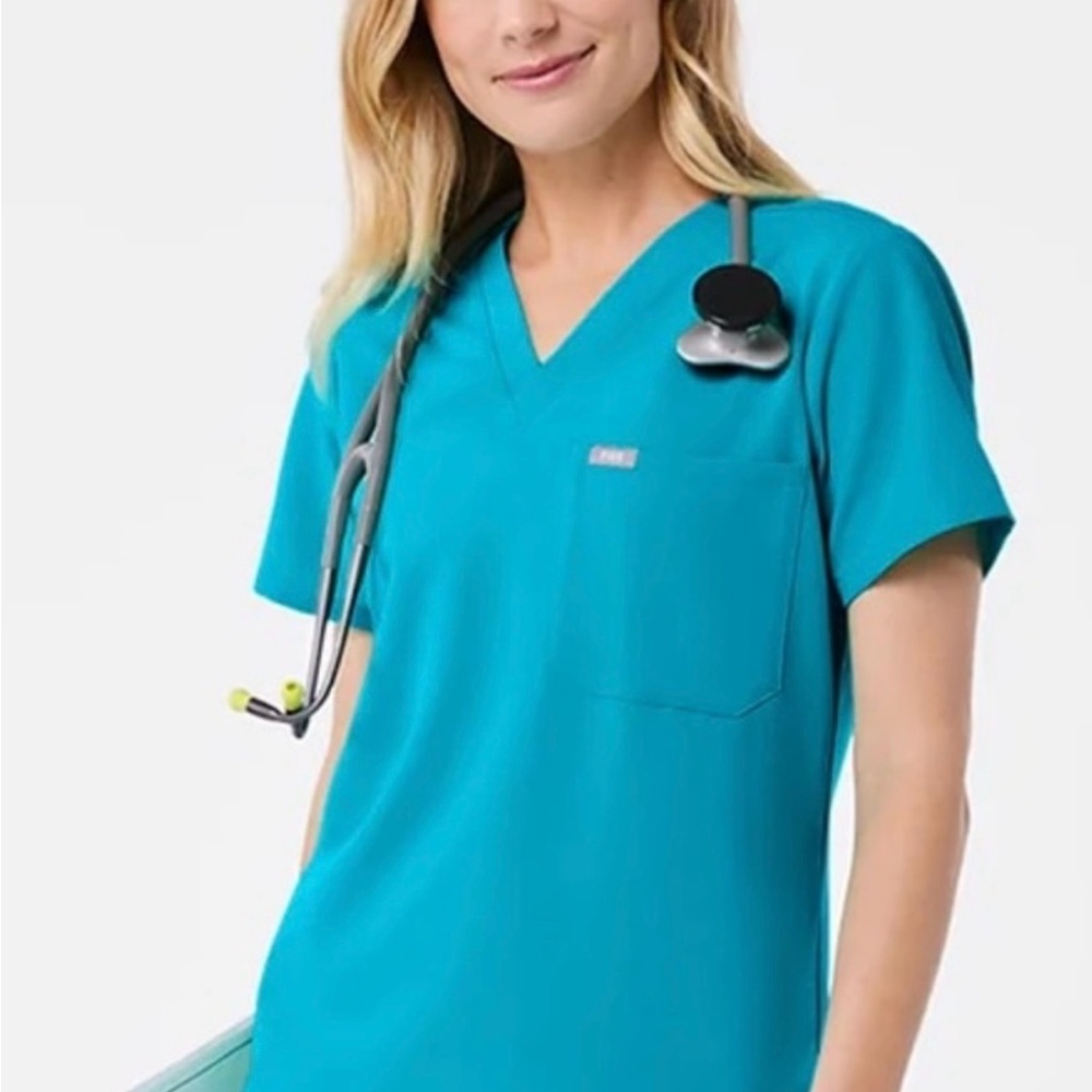 FIGS Medium Catarina Scrub Top Teal